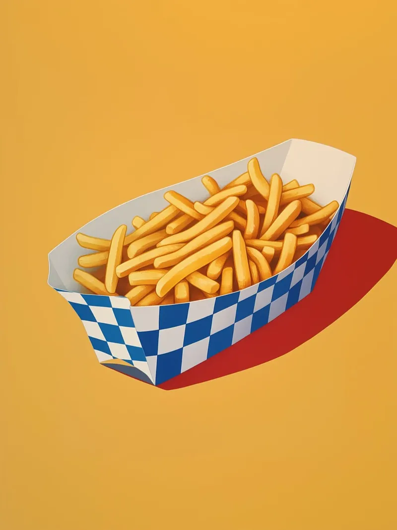 Snack di patatine fritte croccanti poster con telaio in alluminio da Carinaprint