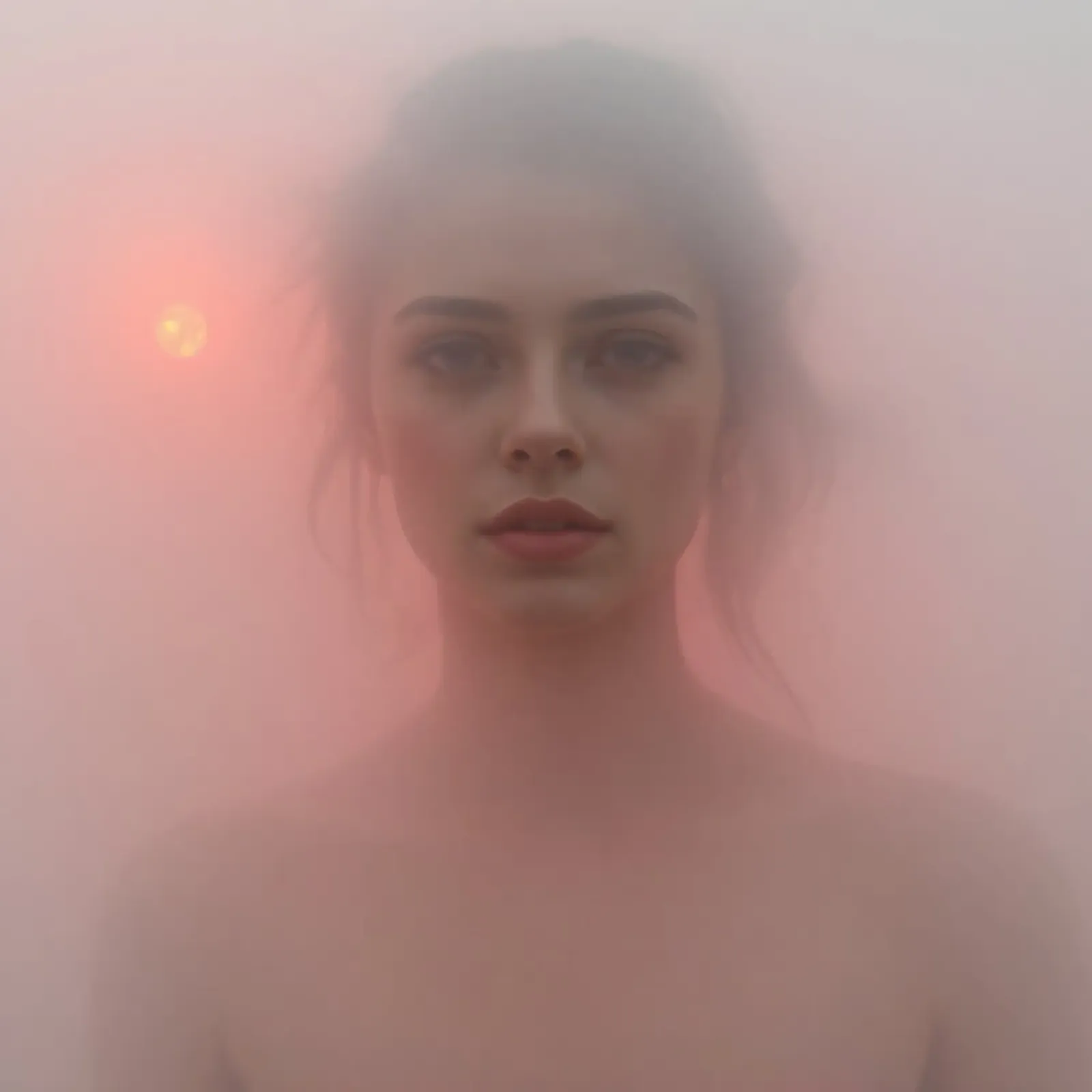 Ritratto etereo di una donna circondata dalla nebbia pellicola backlit da DesignDoodle