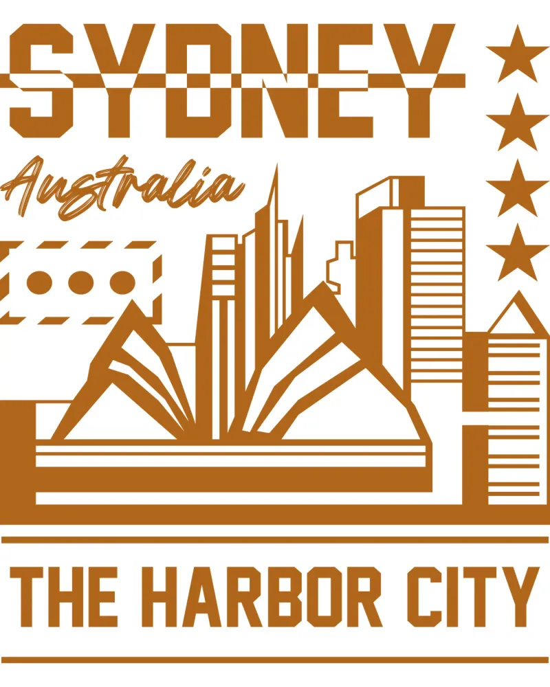 Sydney Australia classic art design canvas by rivariahill