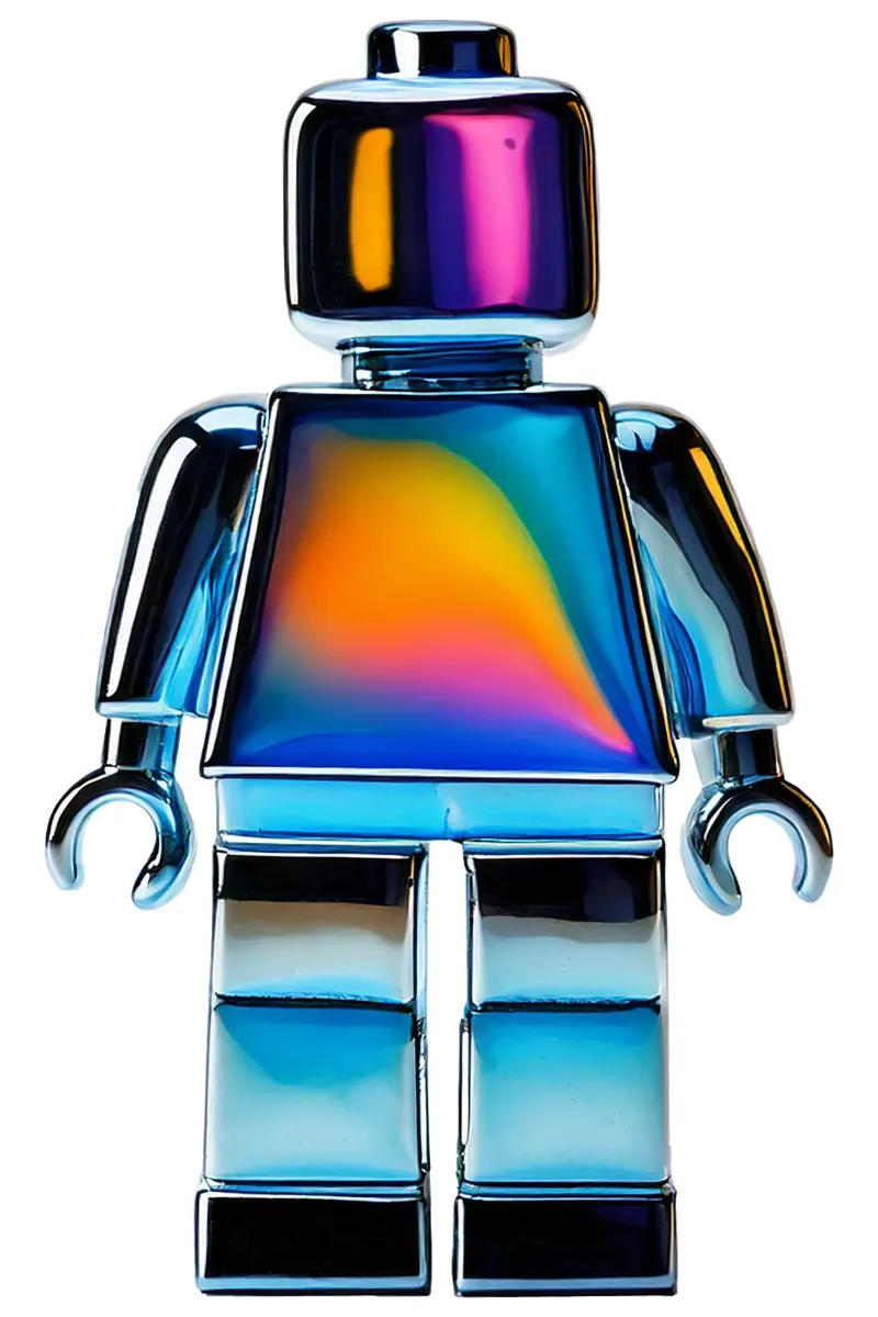 Figura cromata ispirata al maschio LEGO senza HG - Bujaboom poster con telaio in plastica da bujaboom