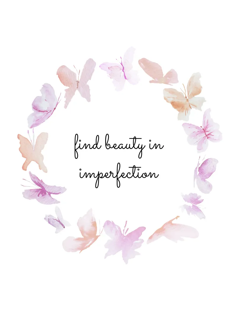 Find beauty in imperfection - butterflies watercolor wreath canvas met Baklijst van anisillustration