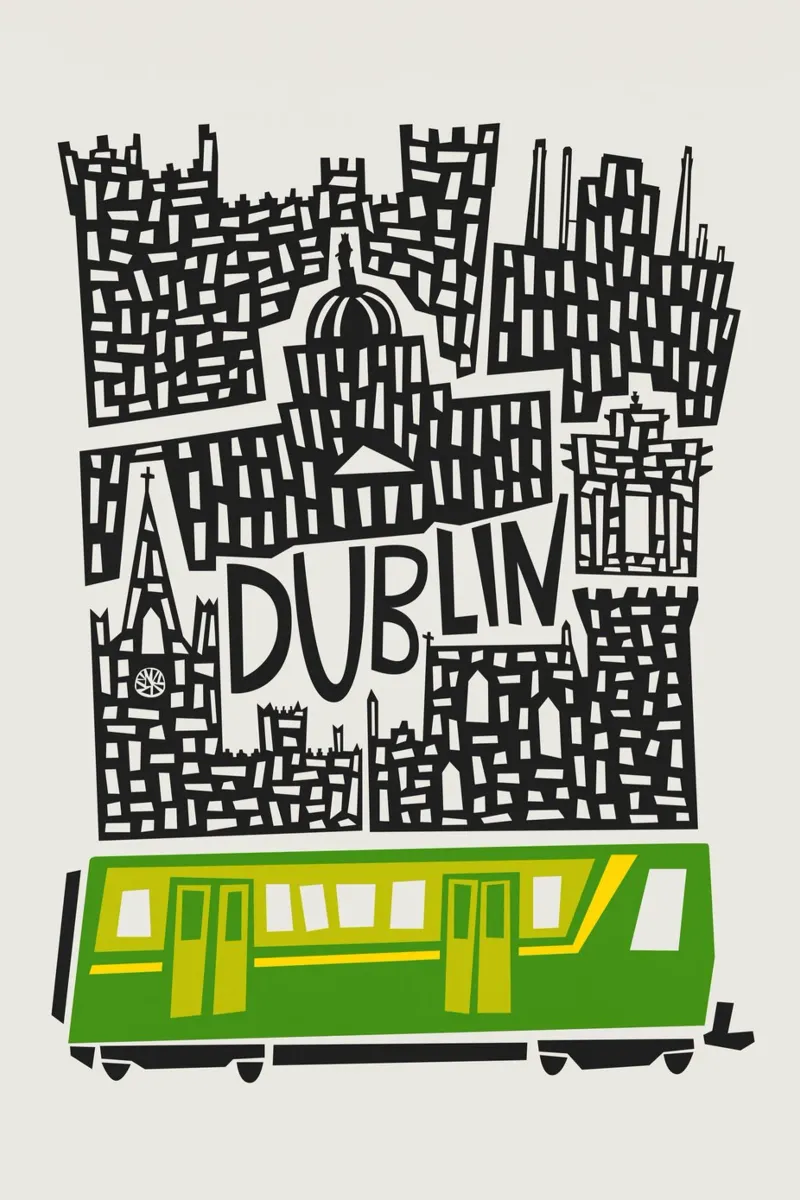 Stadsgezicht Dublin canvas met Baklijst van Fox & Velvet