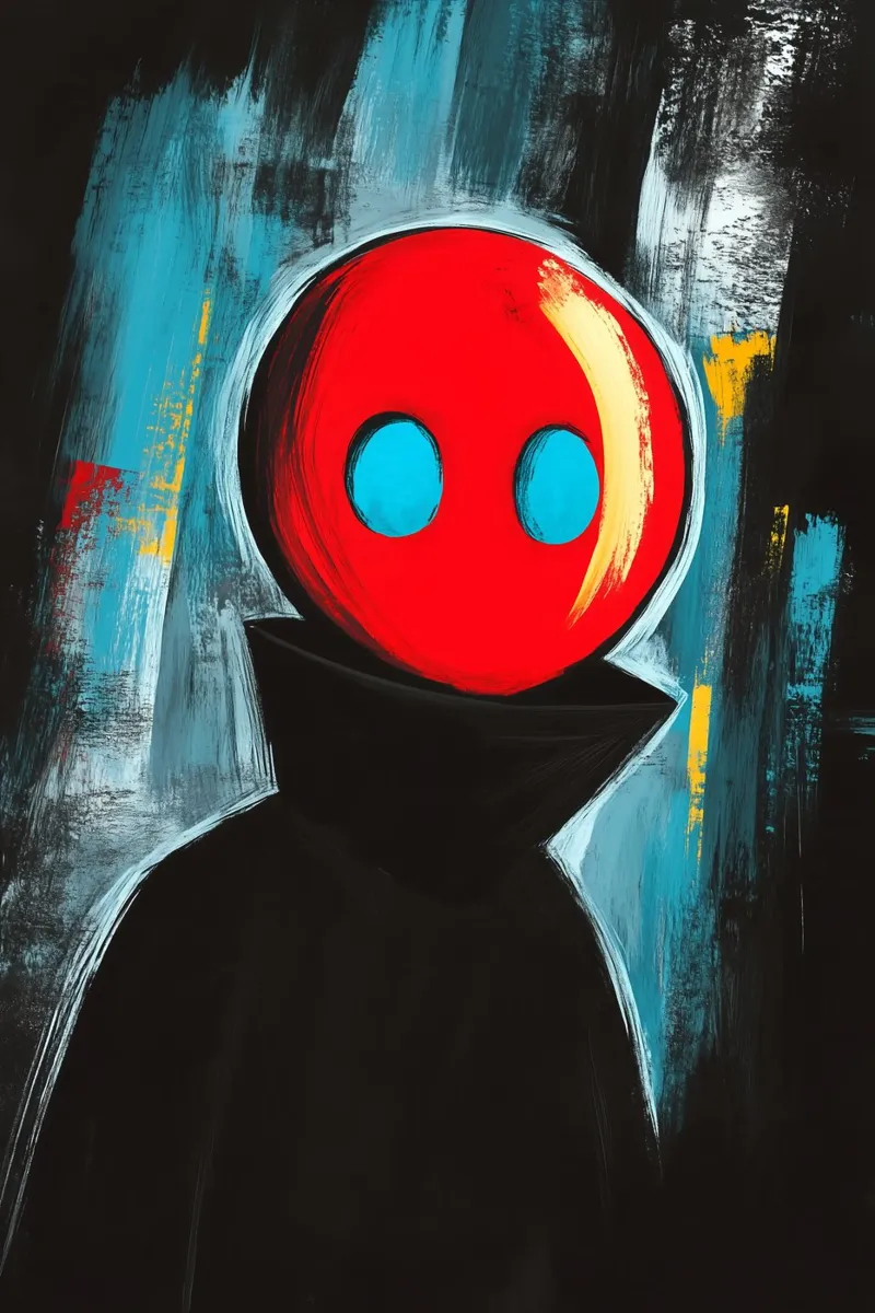 Red phantom Looking into the unknown canvas by melipo-art