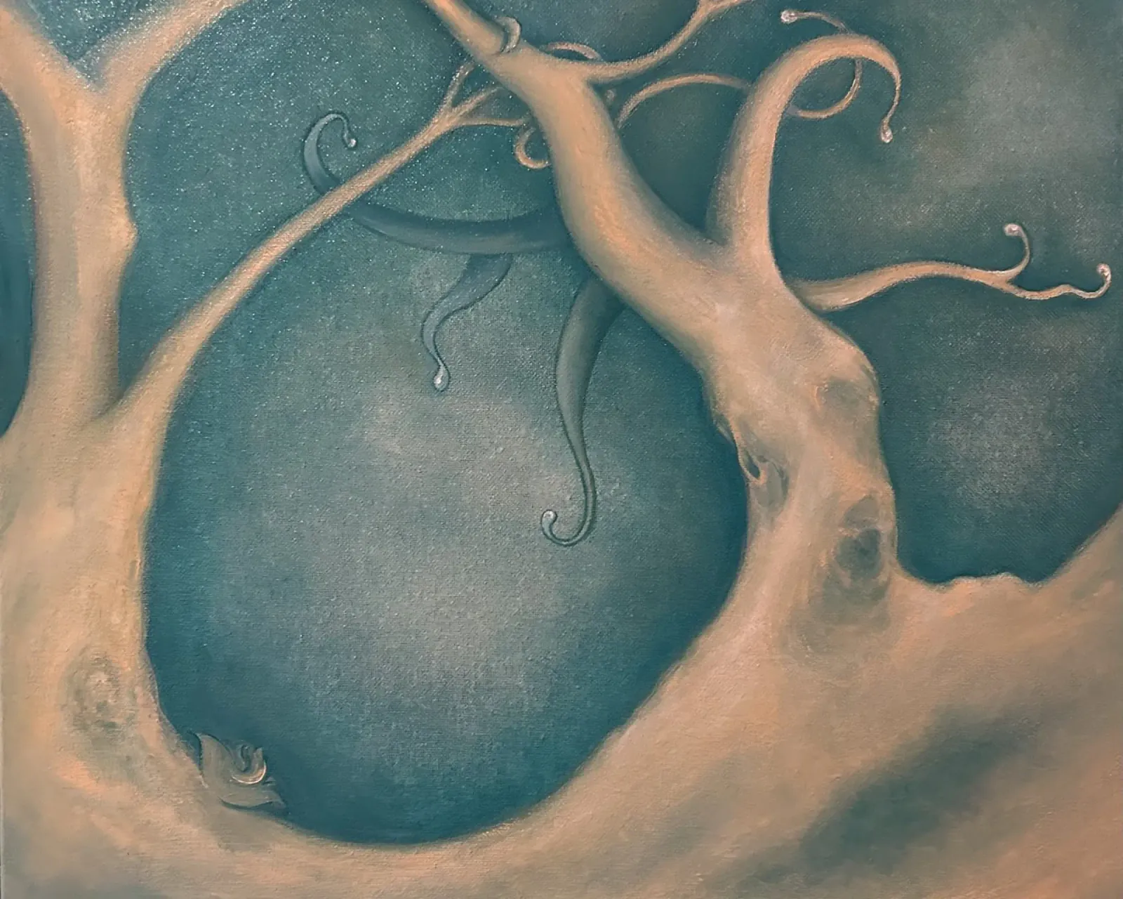 Arbres en hiver, forêt de nuit hahnemühle by Cécile Jeanne
