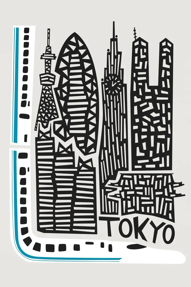 Tokyo Cityscape poster by Fox & Velvet