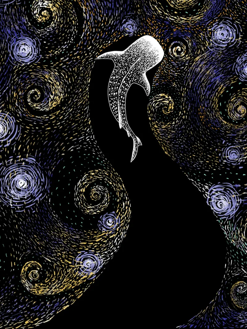 Mangeur d'étoiles dans le style de Van Gogh - Coloré hahnemühle de aliriza cakir