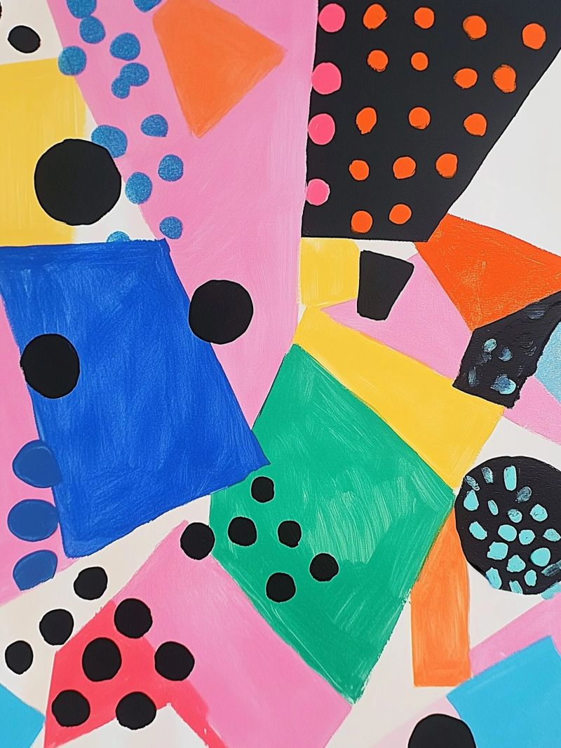 Colourful colour fields with dots poster by Carinaprint