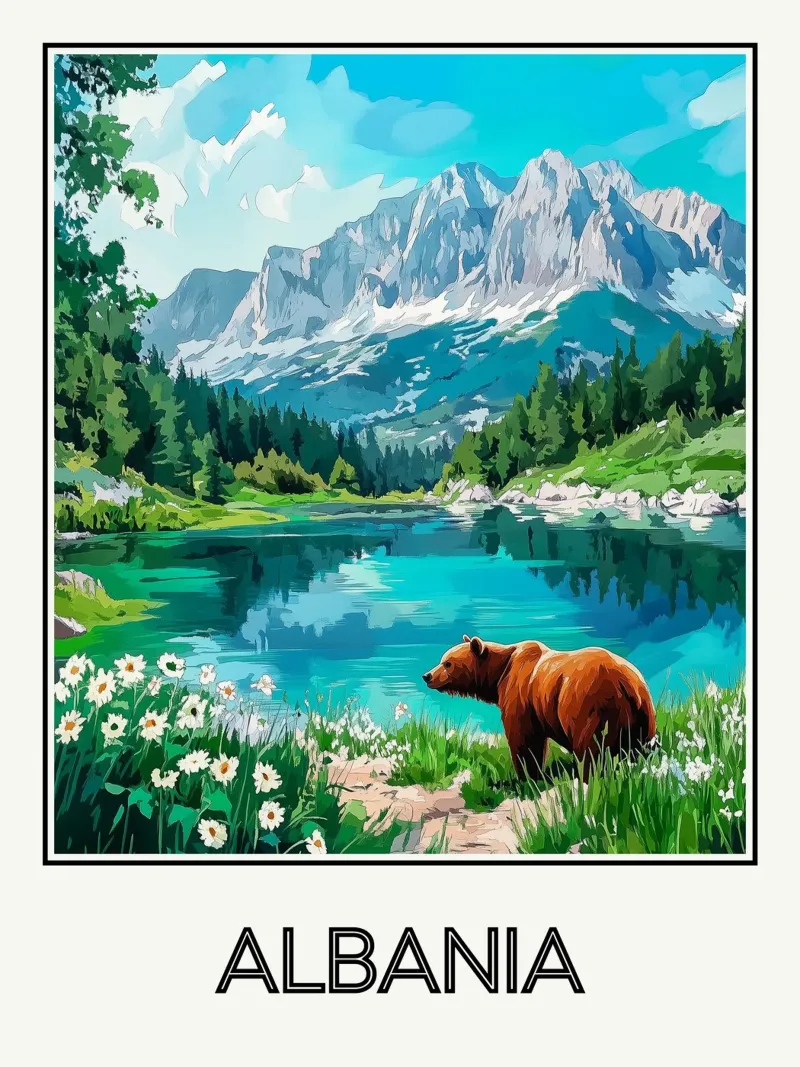 Albania poster con telaio in plastica da Frame the World
