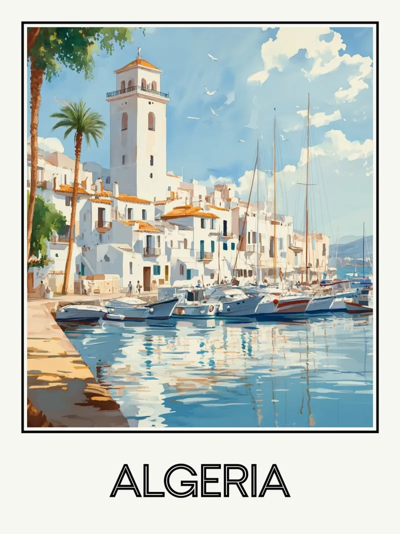 Algeria poster con telaio in legno da Frame the World