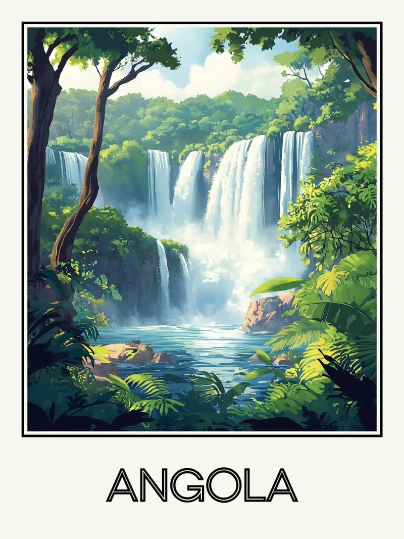 Angola poster con telaio in plastica da Frame the World
