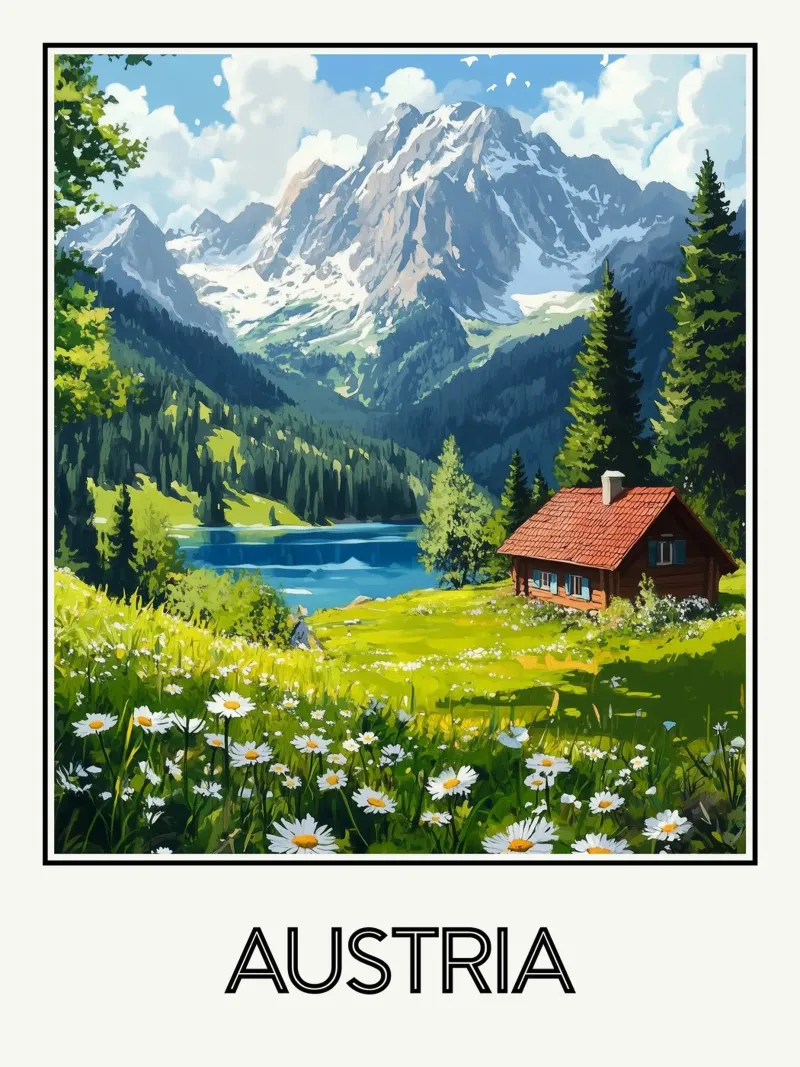 Affiche Autriche alluminio dibond da Frame the World