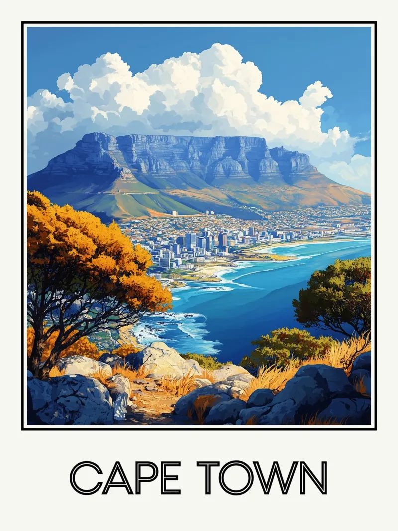 Città del Capo poster con telaio in plastica da Frame the World