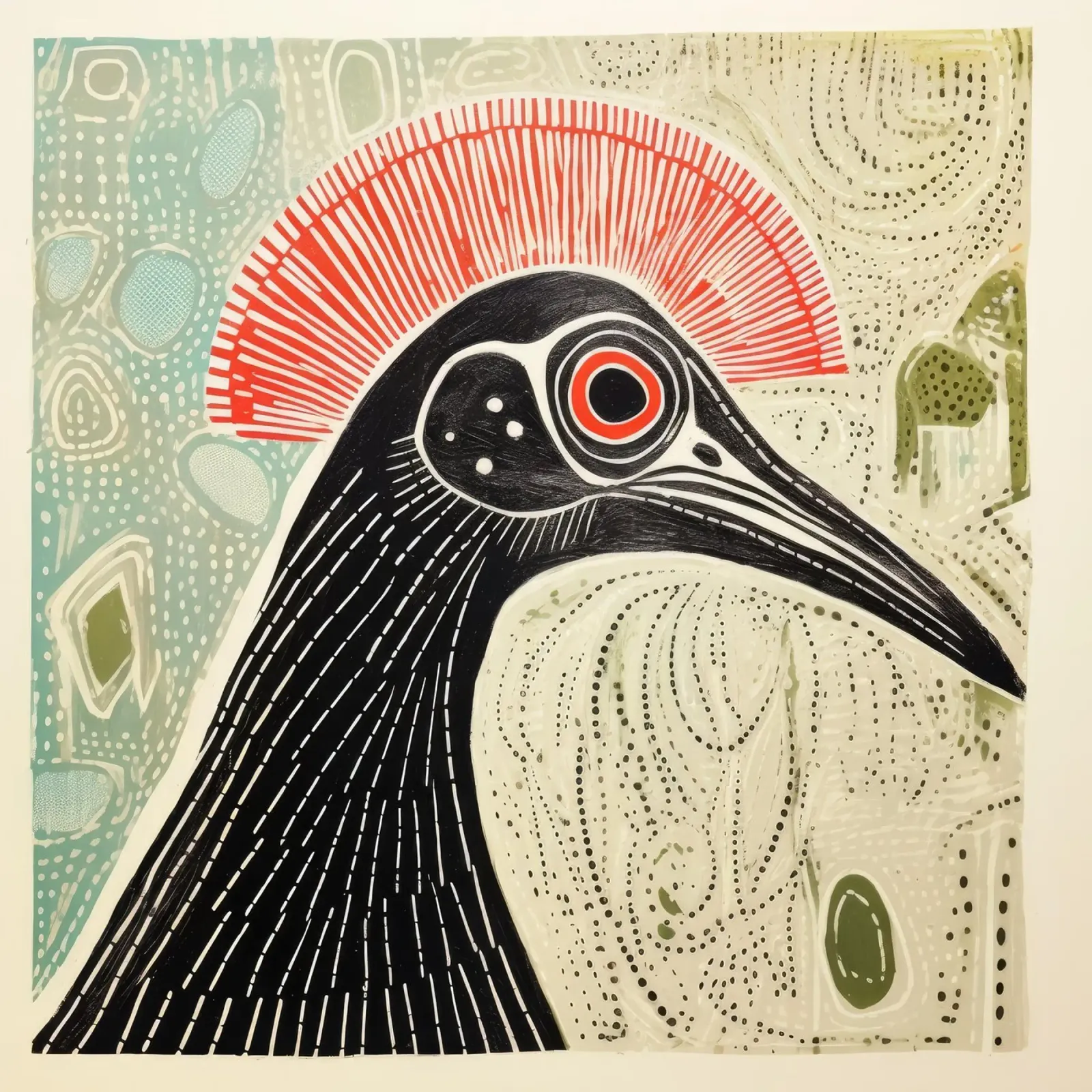 Cassowary verde 1 pellicola backlit da Minimal Animal Art