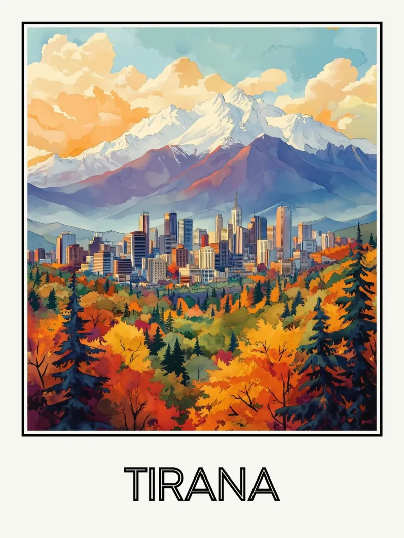 Tirana poster con telaio in alluminio da Frame the World