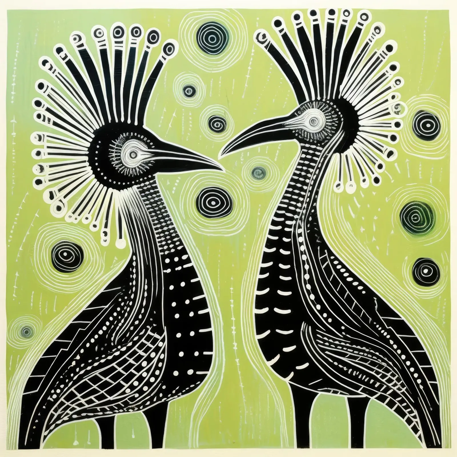 Cassowary verde 2 pellicola backlit da Minimal Animal Art