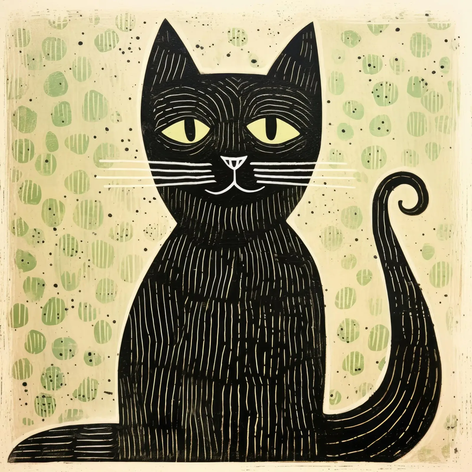 Gatto verde 2 pellicola backlit da Minimal Animal Art