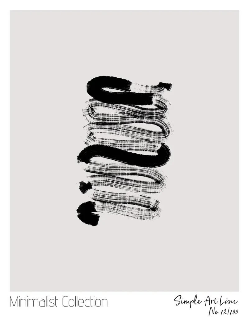 Simple Art Line No 66 poster con telaio in alluminio da treechild