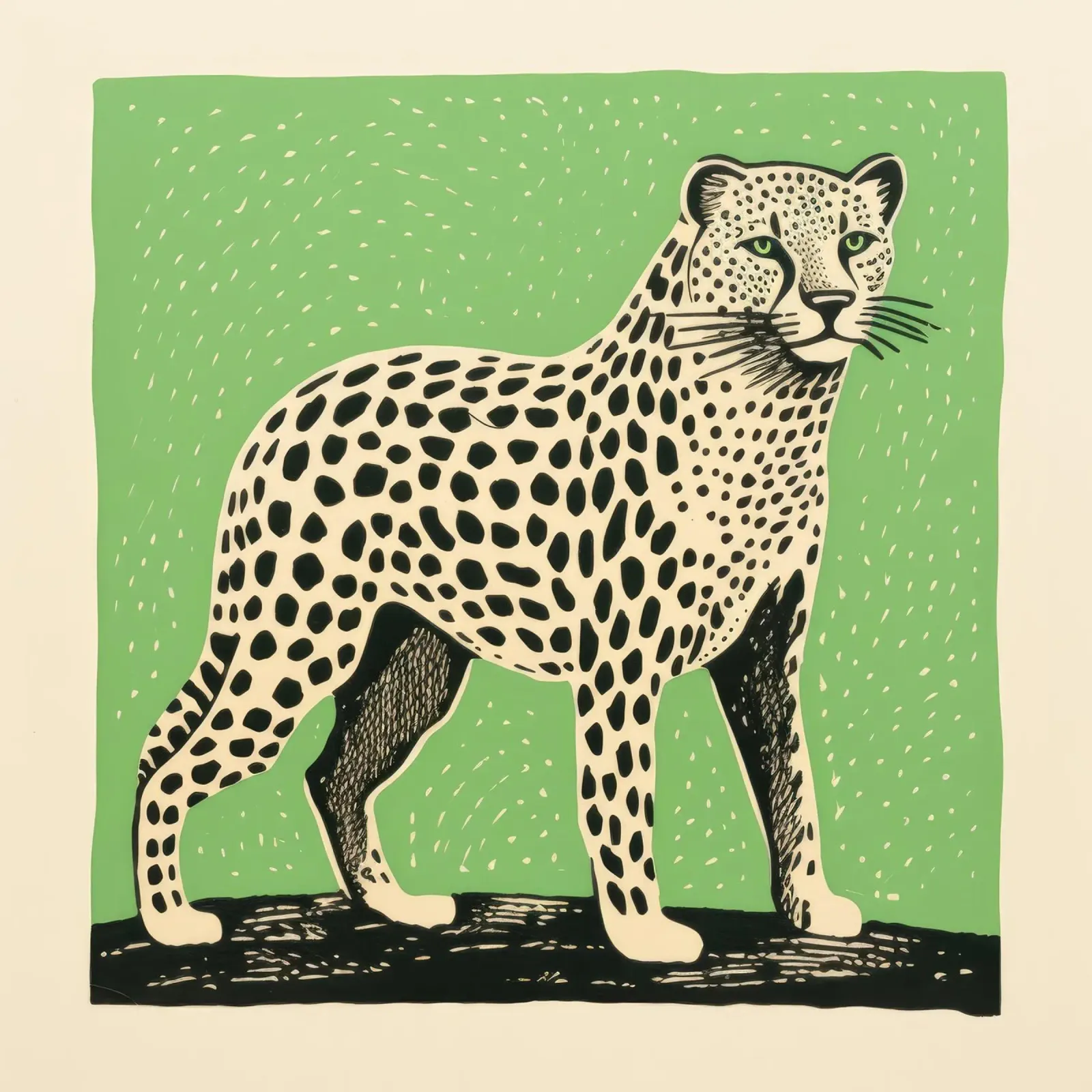 Ghepardo verde 2 pellicola backlit da Minimal Animal Art