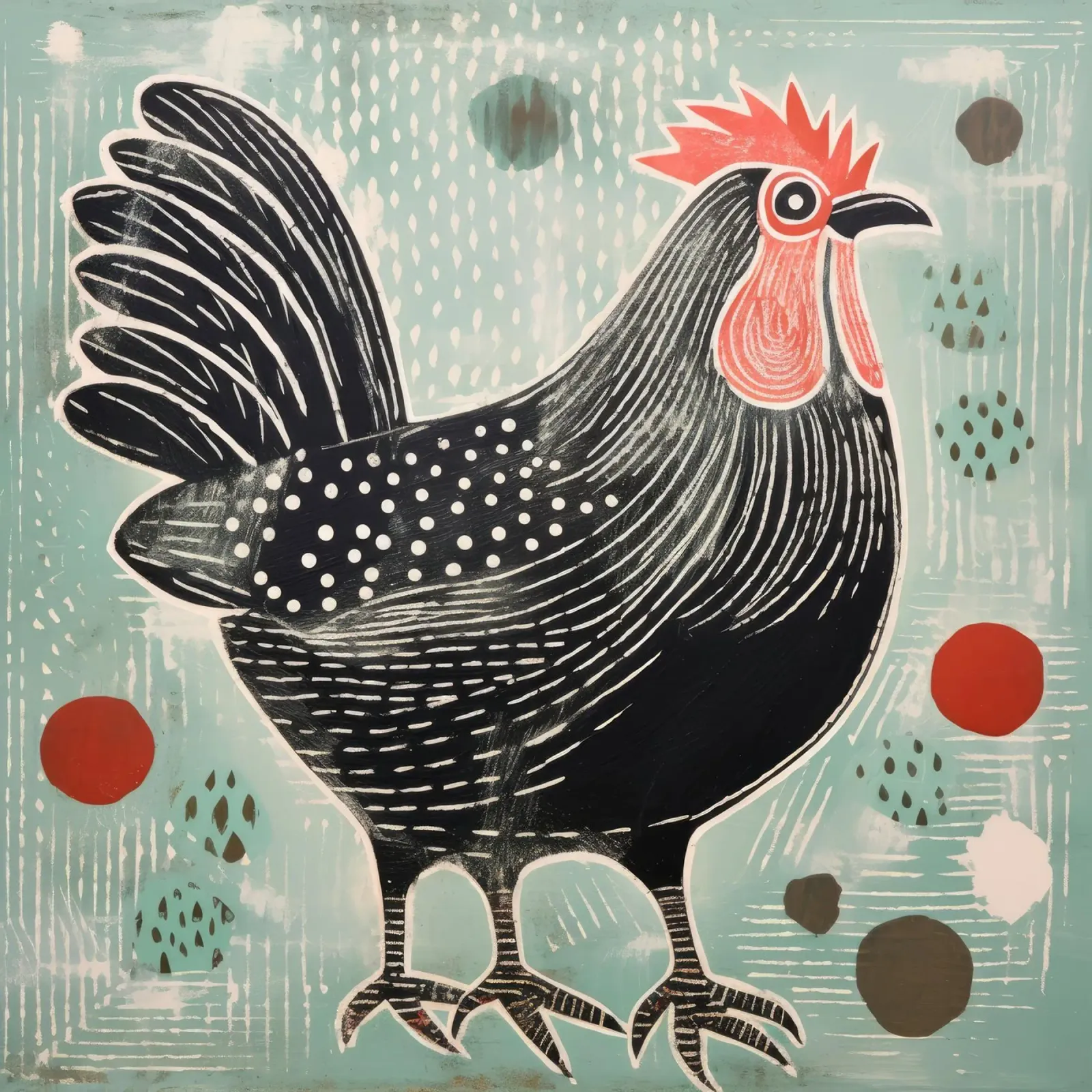Pollo verde 1 pellicola backlit da Minimal Animal Art