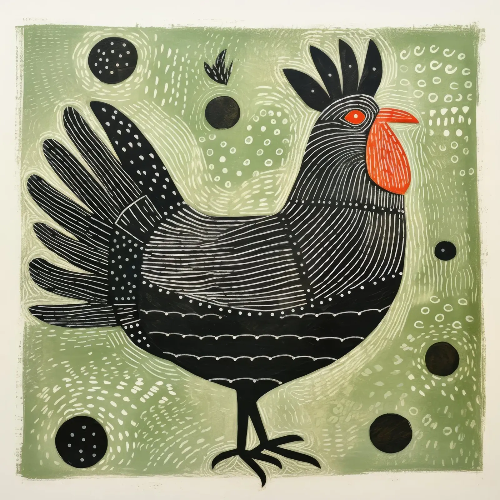 Pollo verde 4 pellicola backlit da Minimal Animal Art