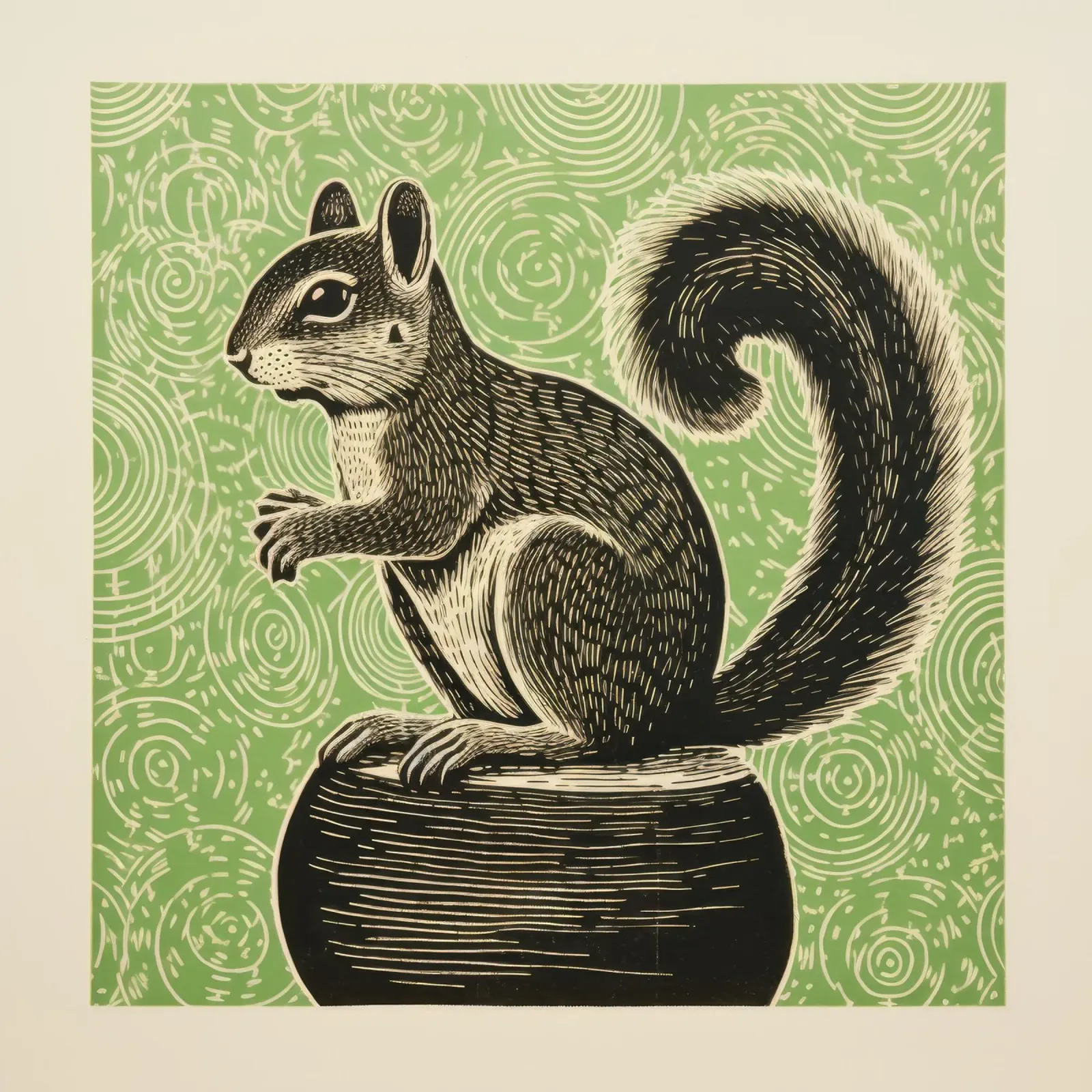 Chipmunk verde 3 pellicola backlit da Minimal Animal Art