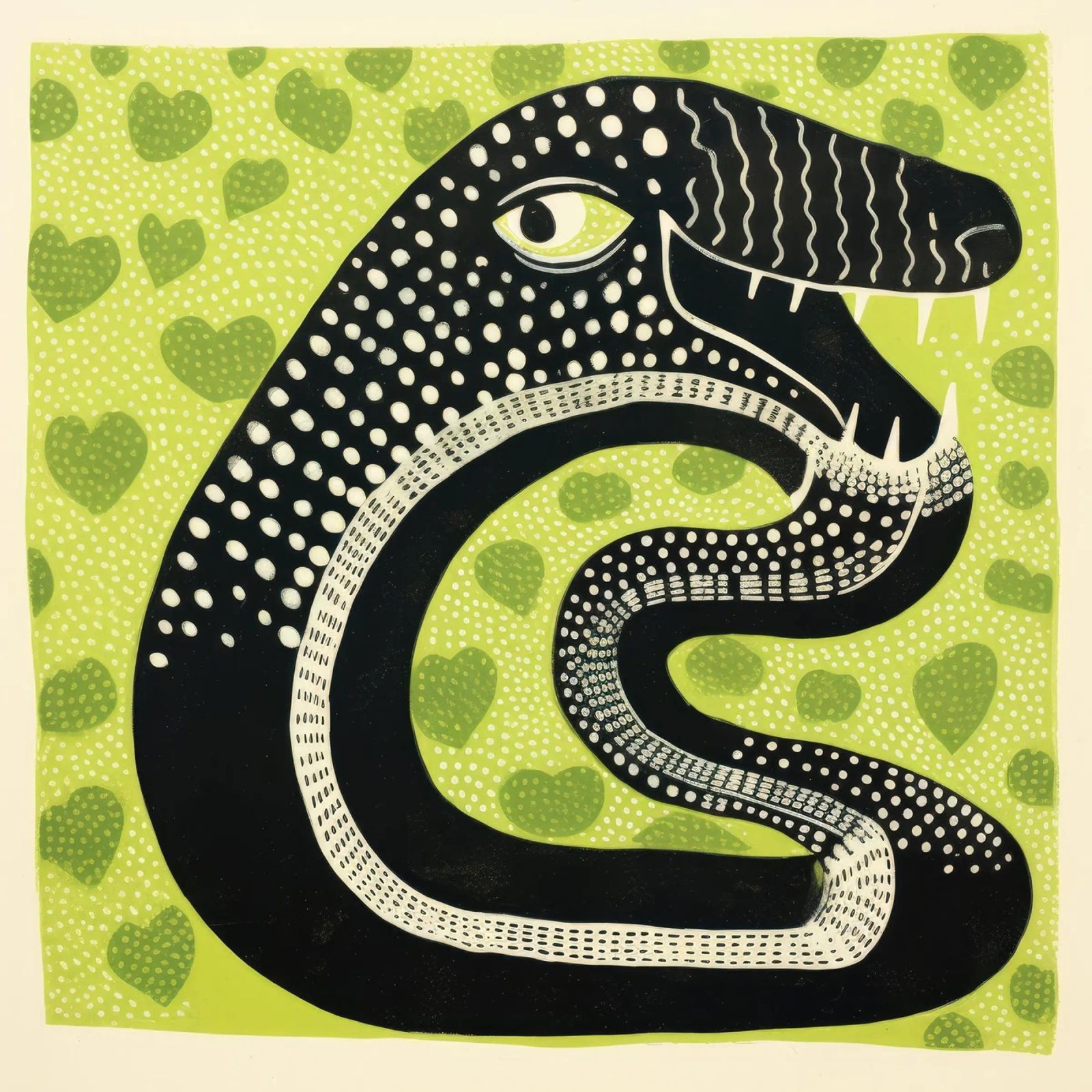 Cobra verde 1 pellicola backlit da Minimal Animal Art