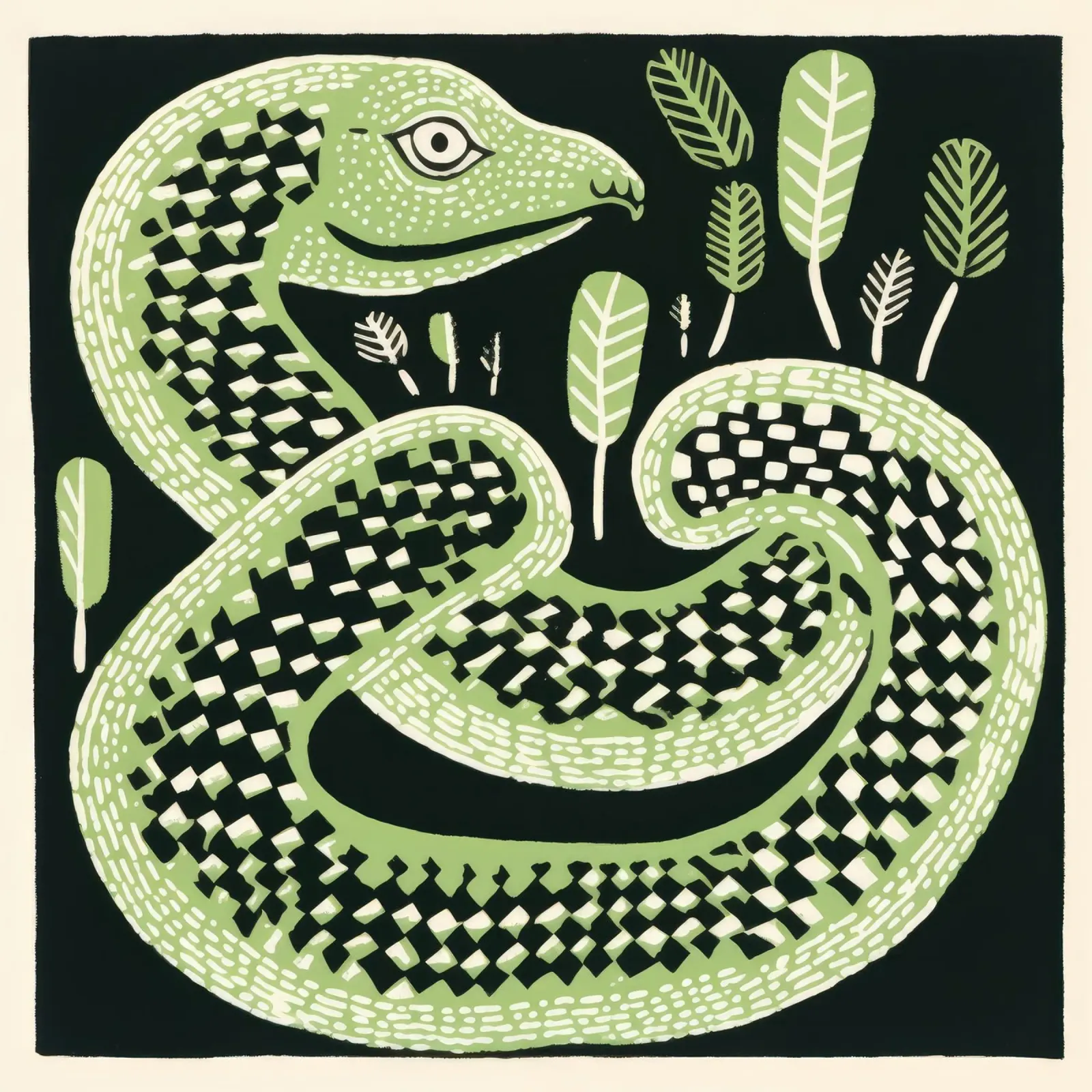 Cobra verde 2 pellicola backlit da Minimal Animal Art