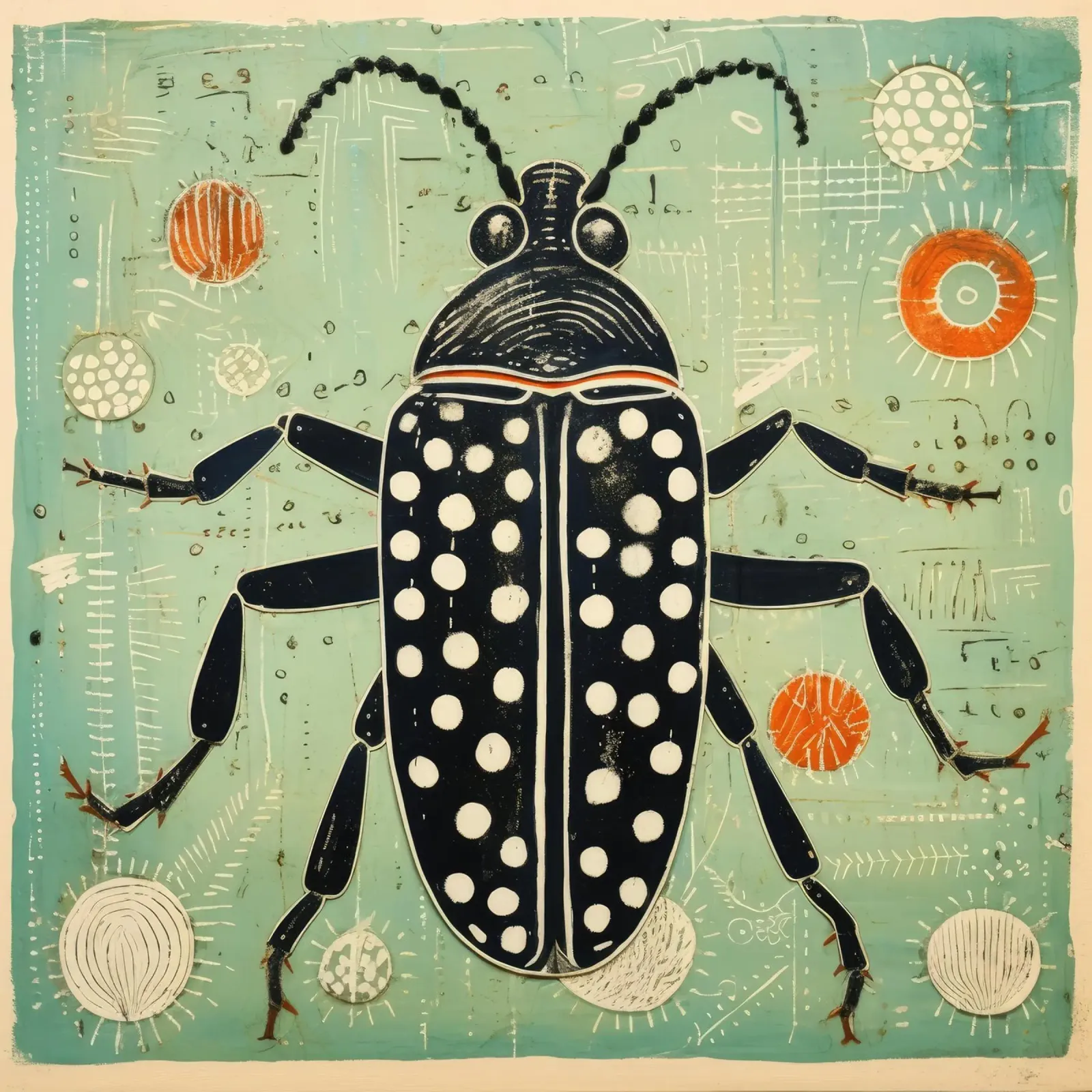 Cucaracha verde 3 hahnemühle de Minimal Animal Art