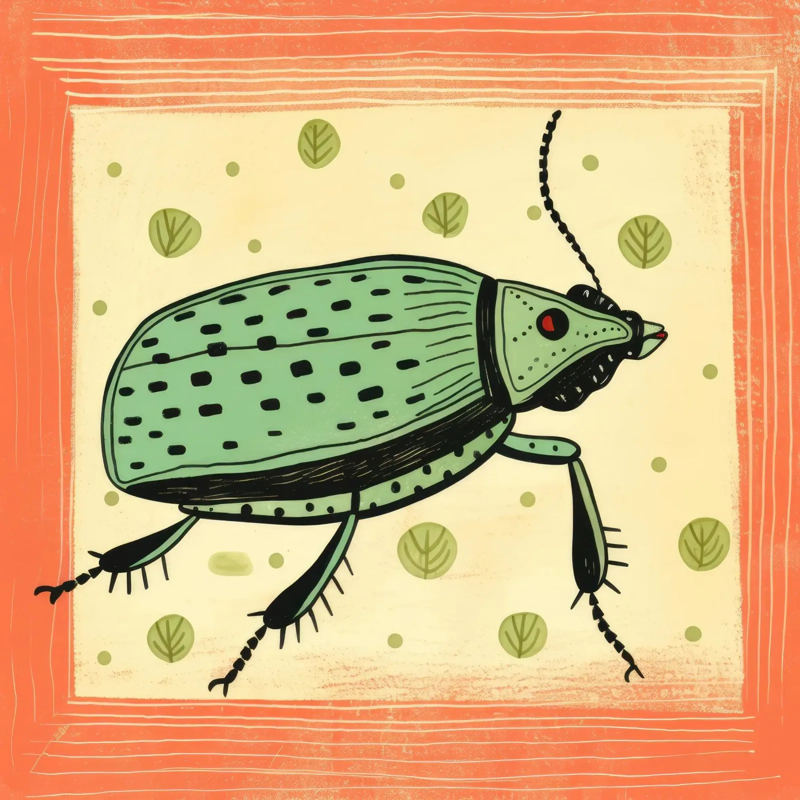 Cucaracha verde 4 hahnemühle de Minimal Animal Art