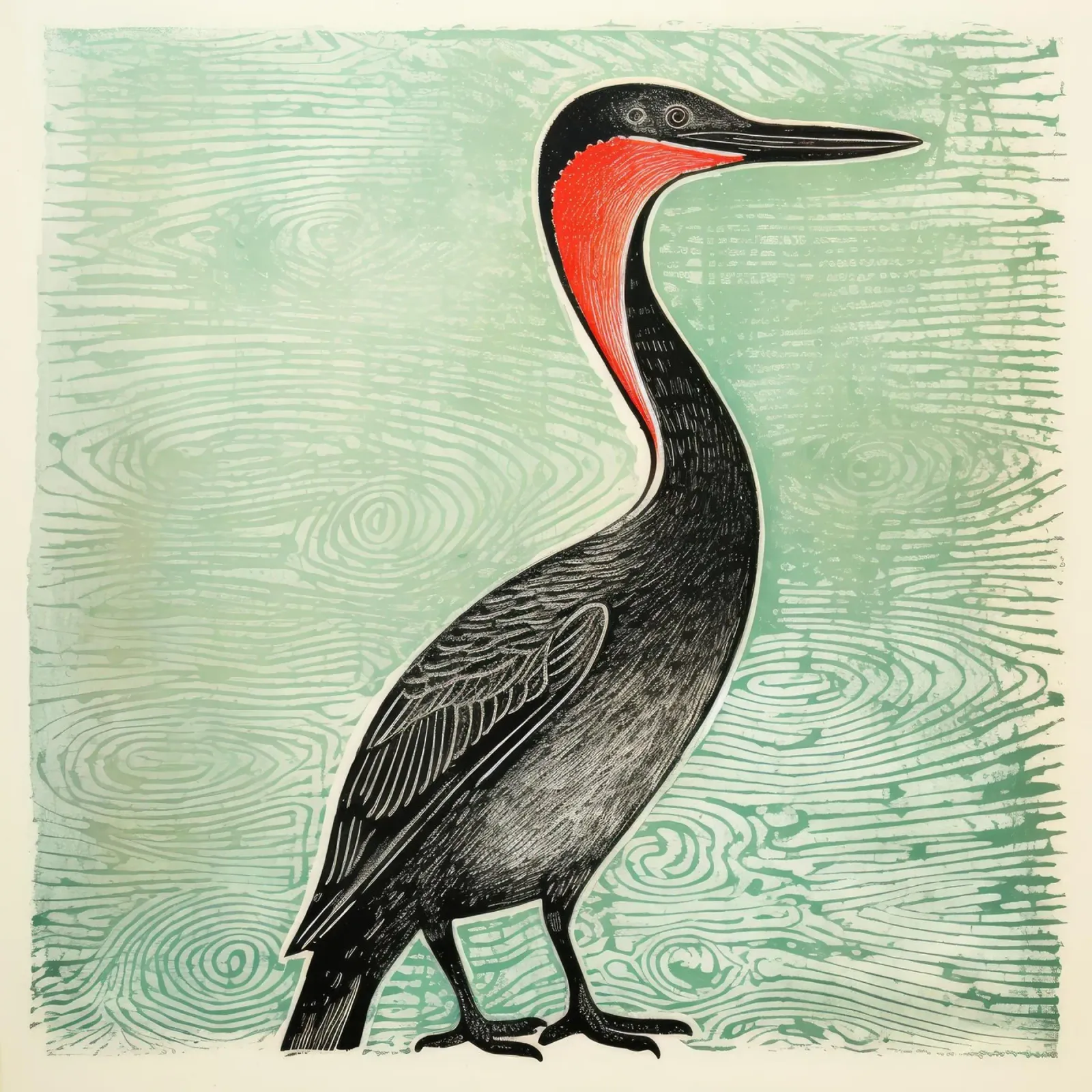 Cormorano verde 2 pellicola backlit da Minimal Animal Art