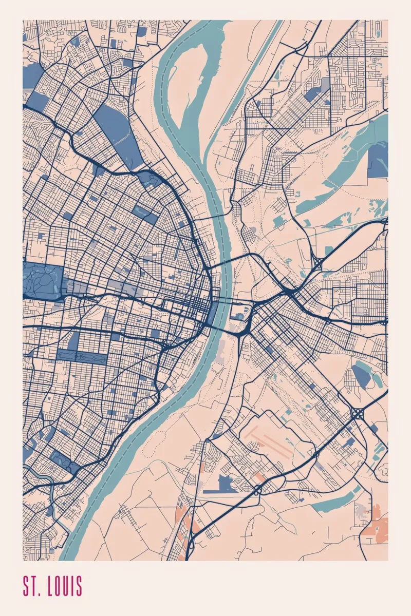 St. Louis in beige e blu carta hahnemühle da MOOODZART