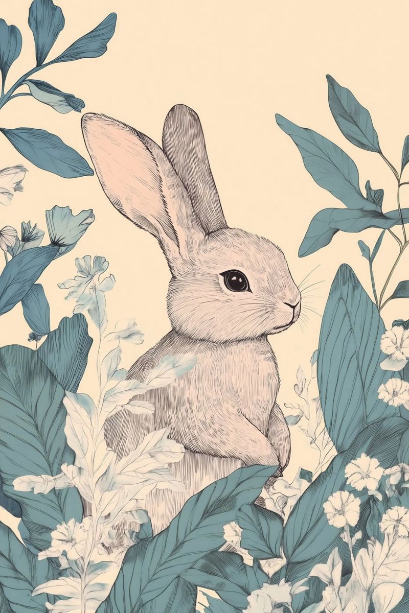 Rabbit in the Jungle poster by Melloi Art Print