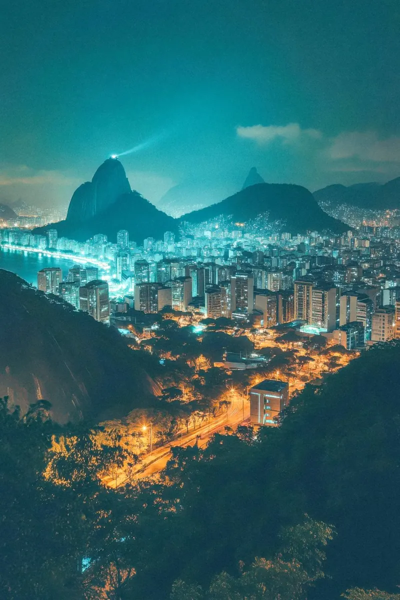 Lumières de Rio de Janeiro sous un Ciel Nocturne toile avec Caisse américaine de By Night