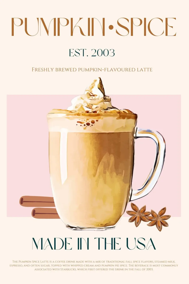 Pumpkin Spice Latte Print canvas by KOKRPrints