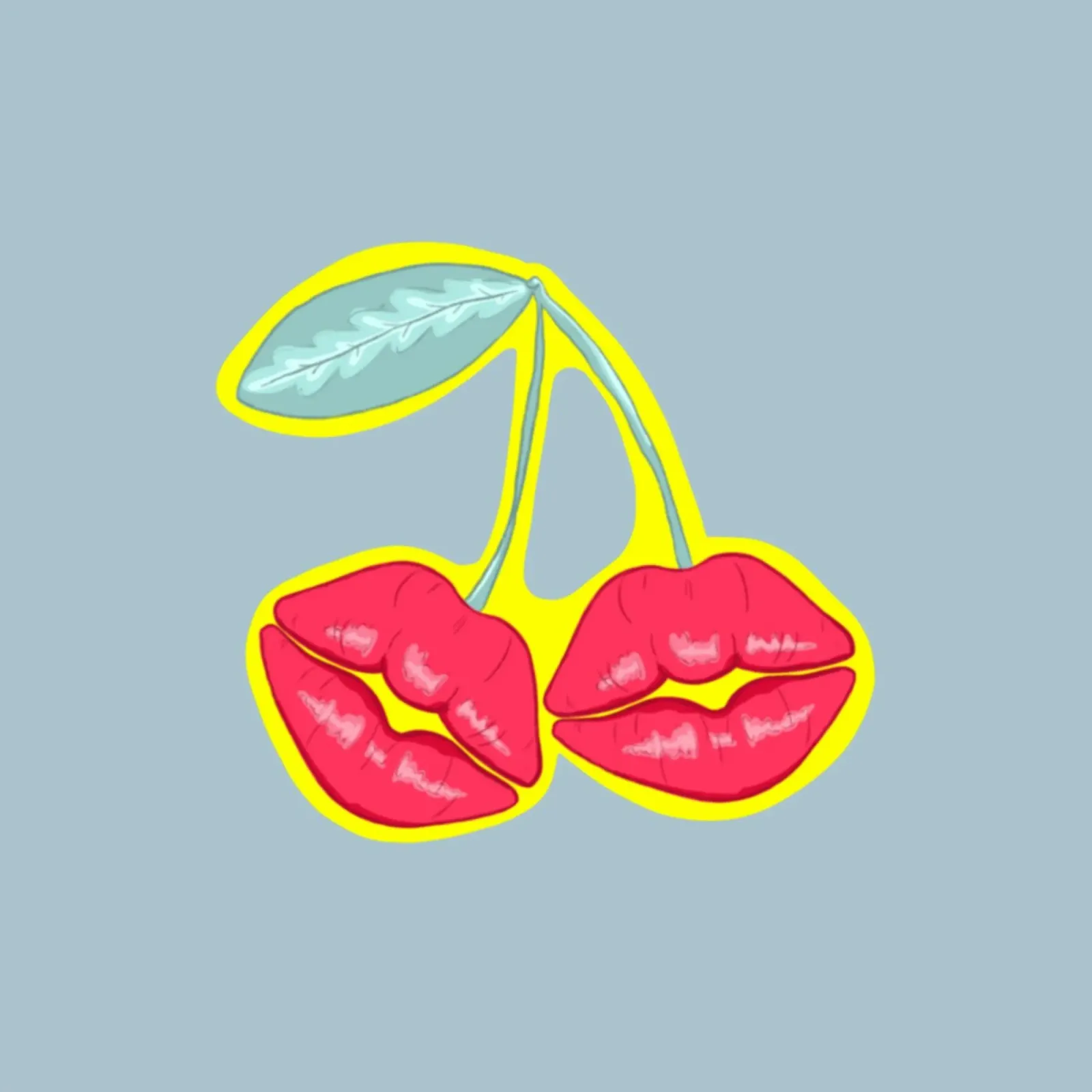 CHERRY KISS poster with aluminum frame by LAUSEMIA DESIGN STUDIO