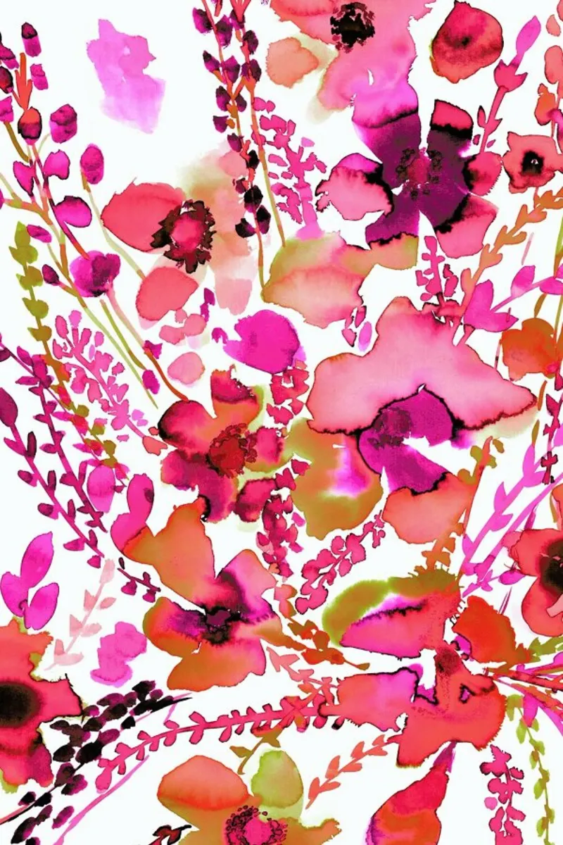 Amelia Floral Pink poster con telaio in plastica da Amy Sia