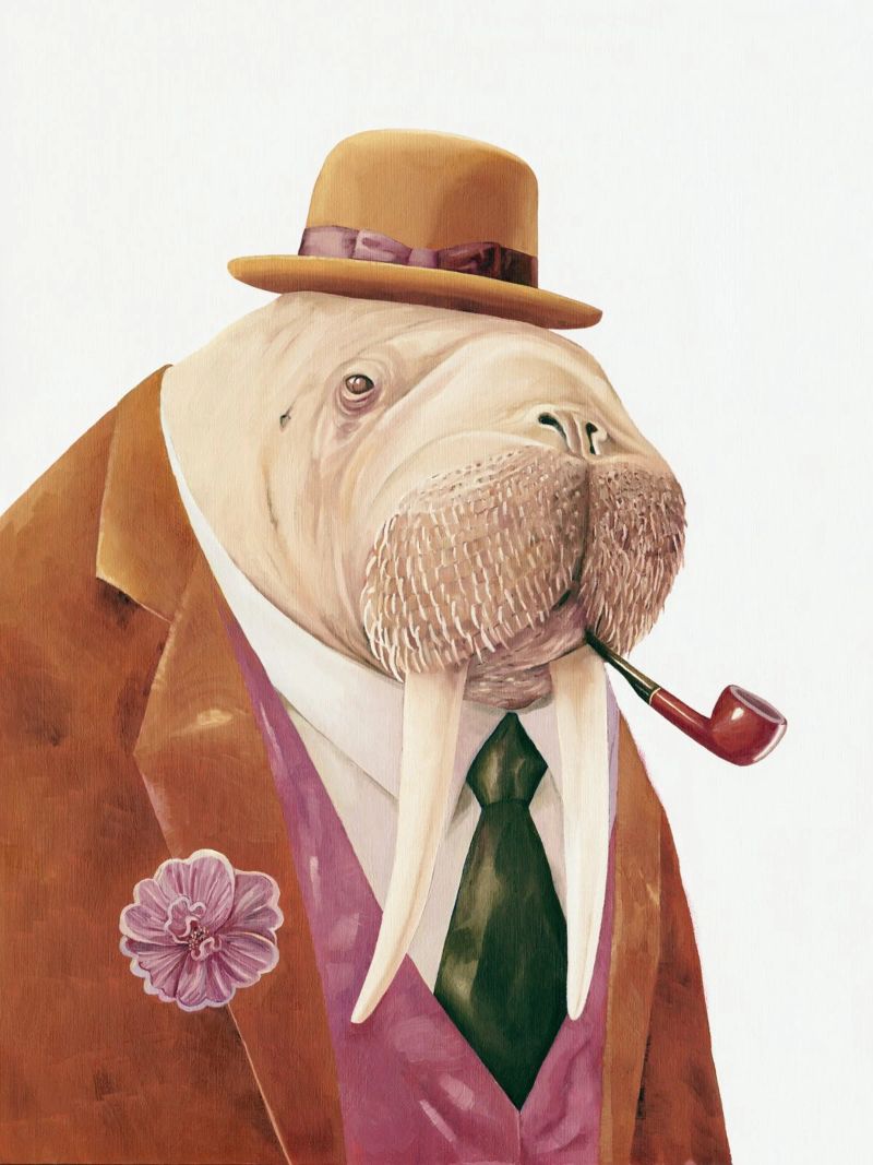 Dapper Walrus poster van Animal Crew