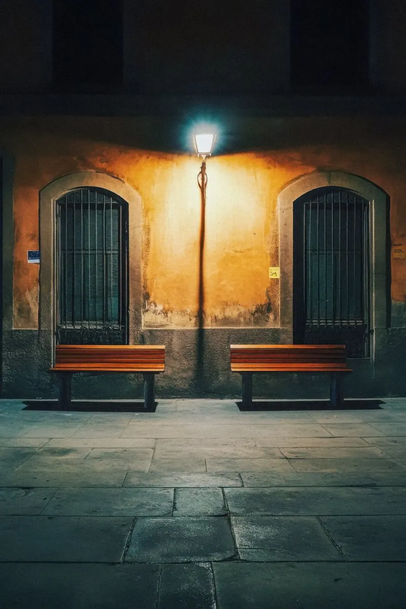 The Benches of Rome: An Invitation to Serenity canvas with Floater frame by By Night