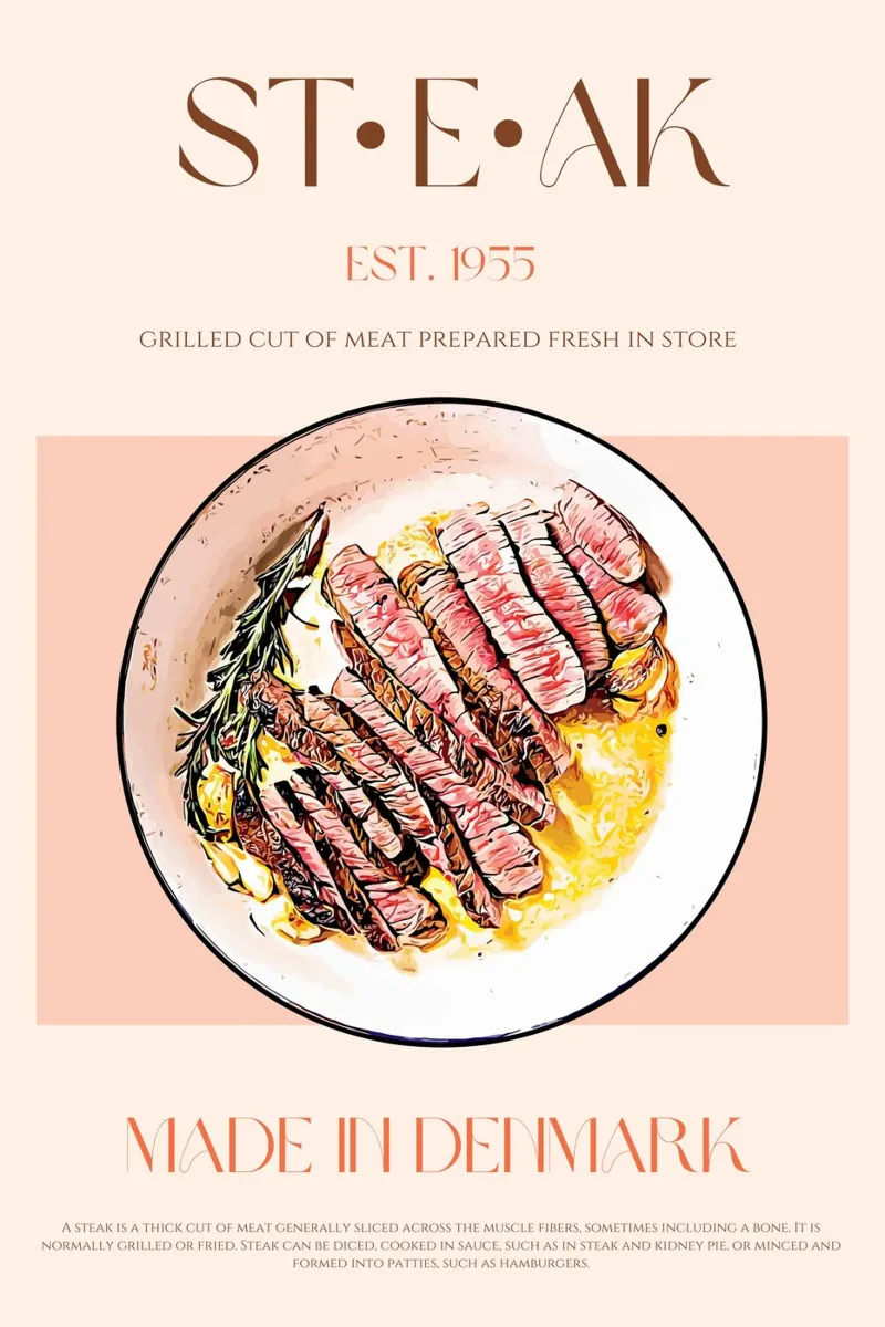 Steak Print metacrilato de KOKRPrints