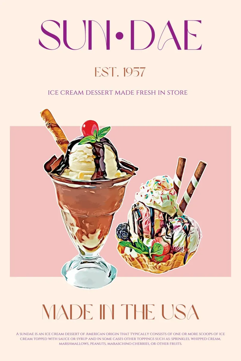 Sundae Print canvas by KOKRPrints