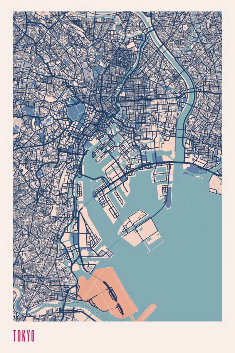 Tokio in Blau Poster von MOOODZART