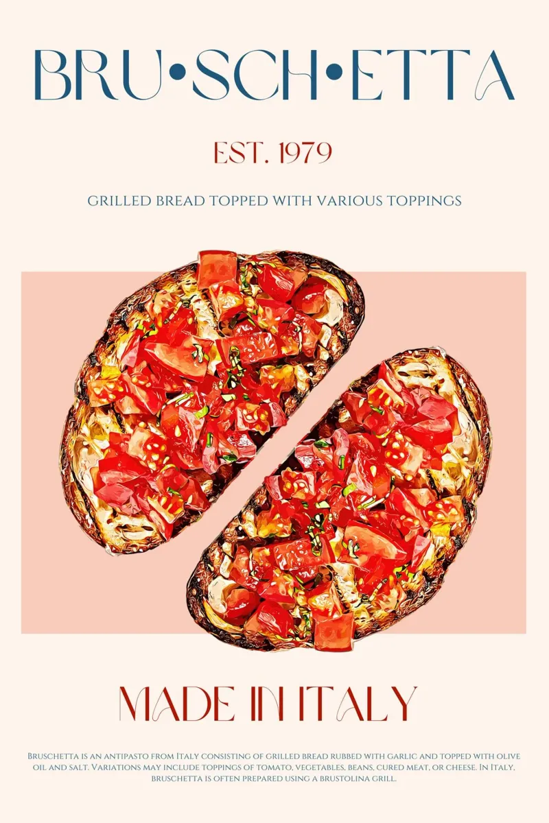 Bruschetta Print poster da KOKRPrints