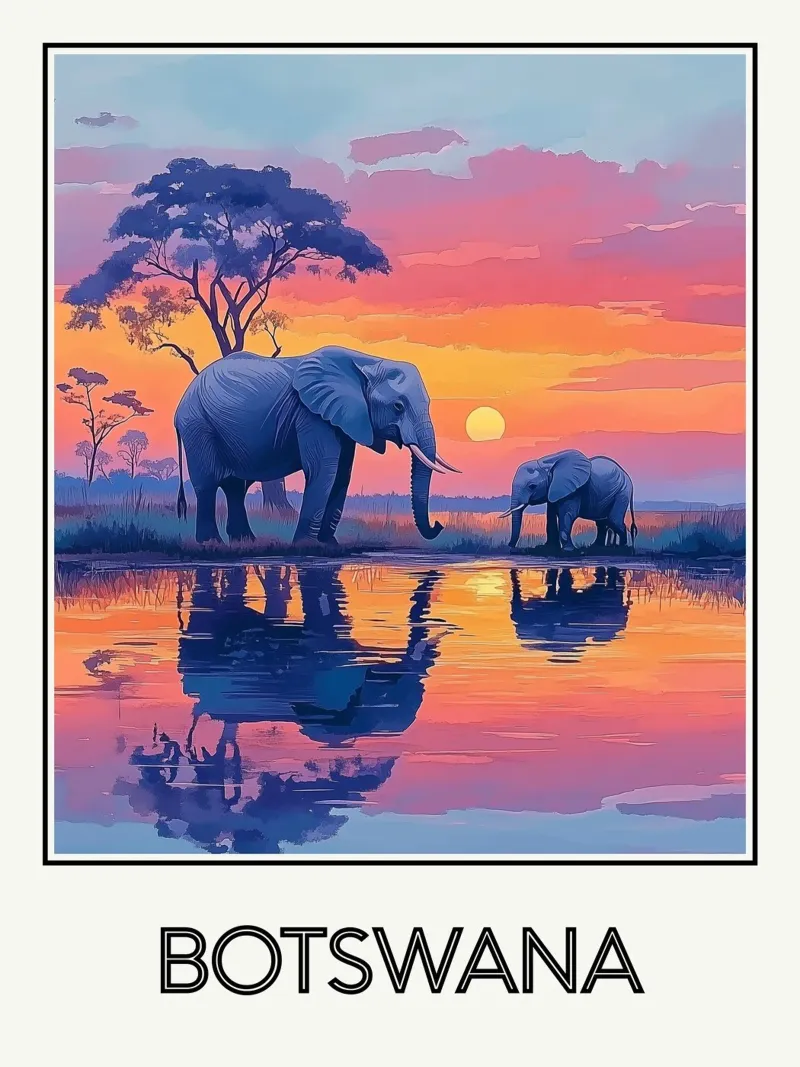 Botswana poster da Frame the World