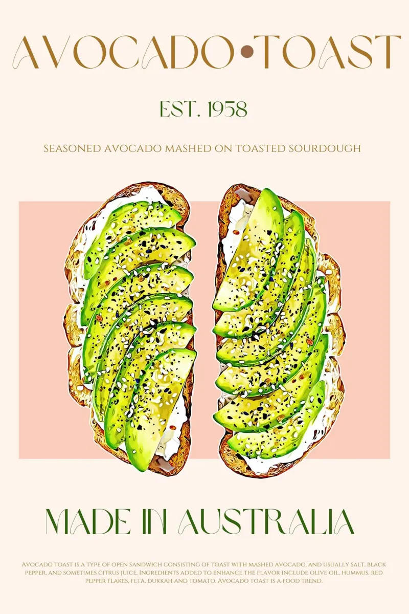 Avocado Toast Print poster da KOKRPrints