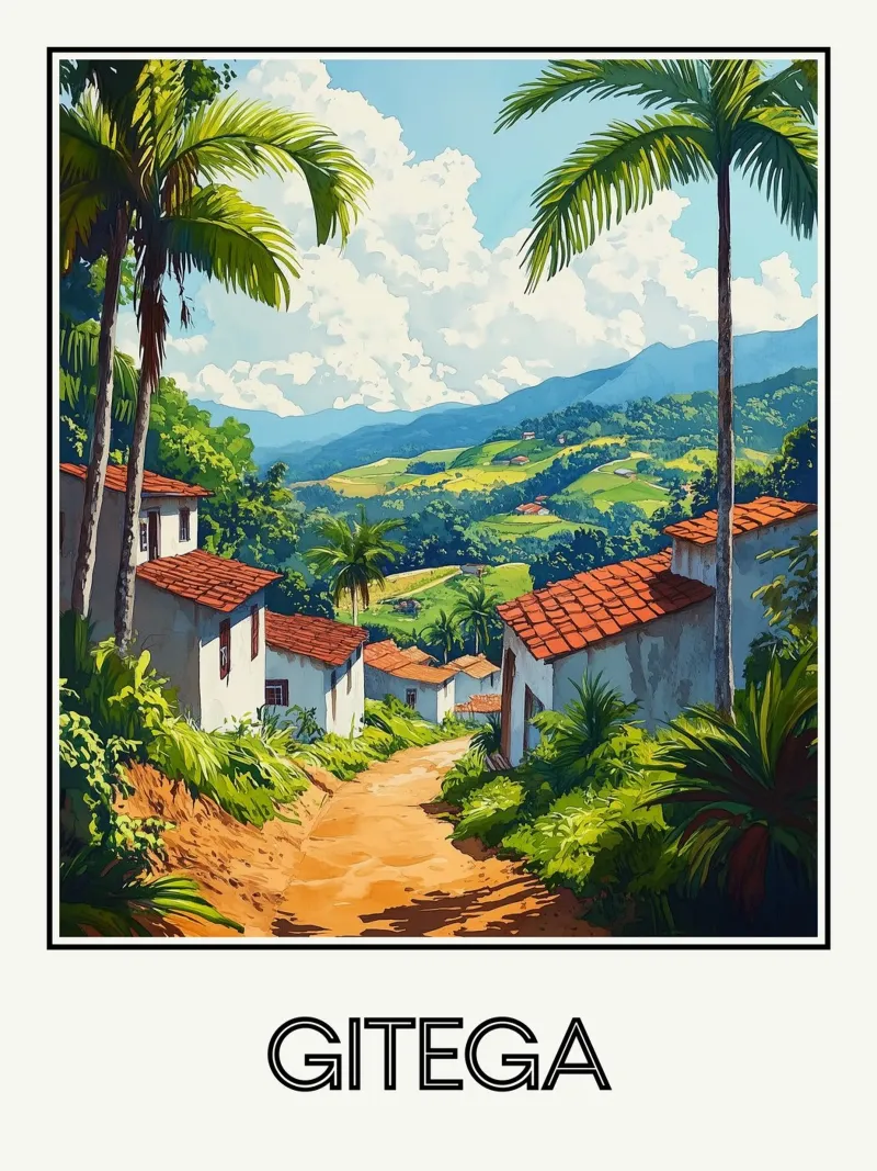 Gitega poster con telaio in legno da Frame the World