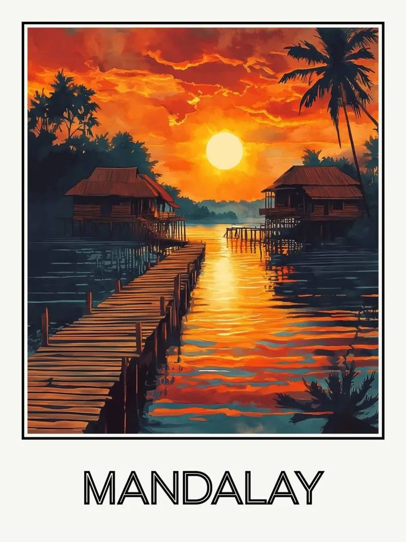 Mandalay poster con telaio in legno da Frame the World
