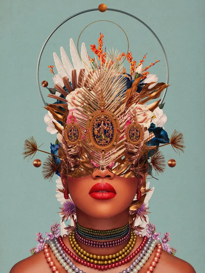 Blossom in a golden asymmetry alluminio dibond da Frank Moth