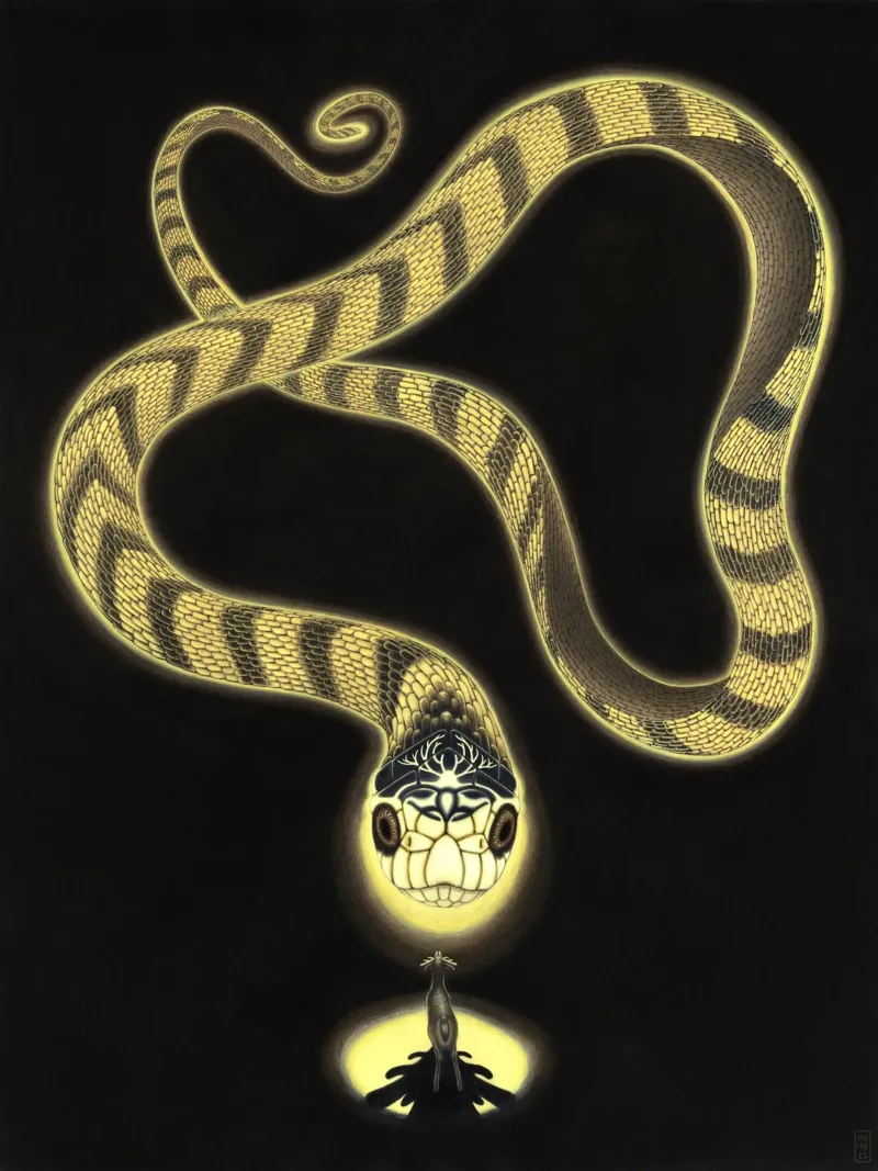 Le Grand Serpent poster con telaio in alluminio da Humphrey VIDAL