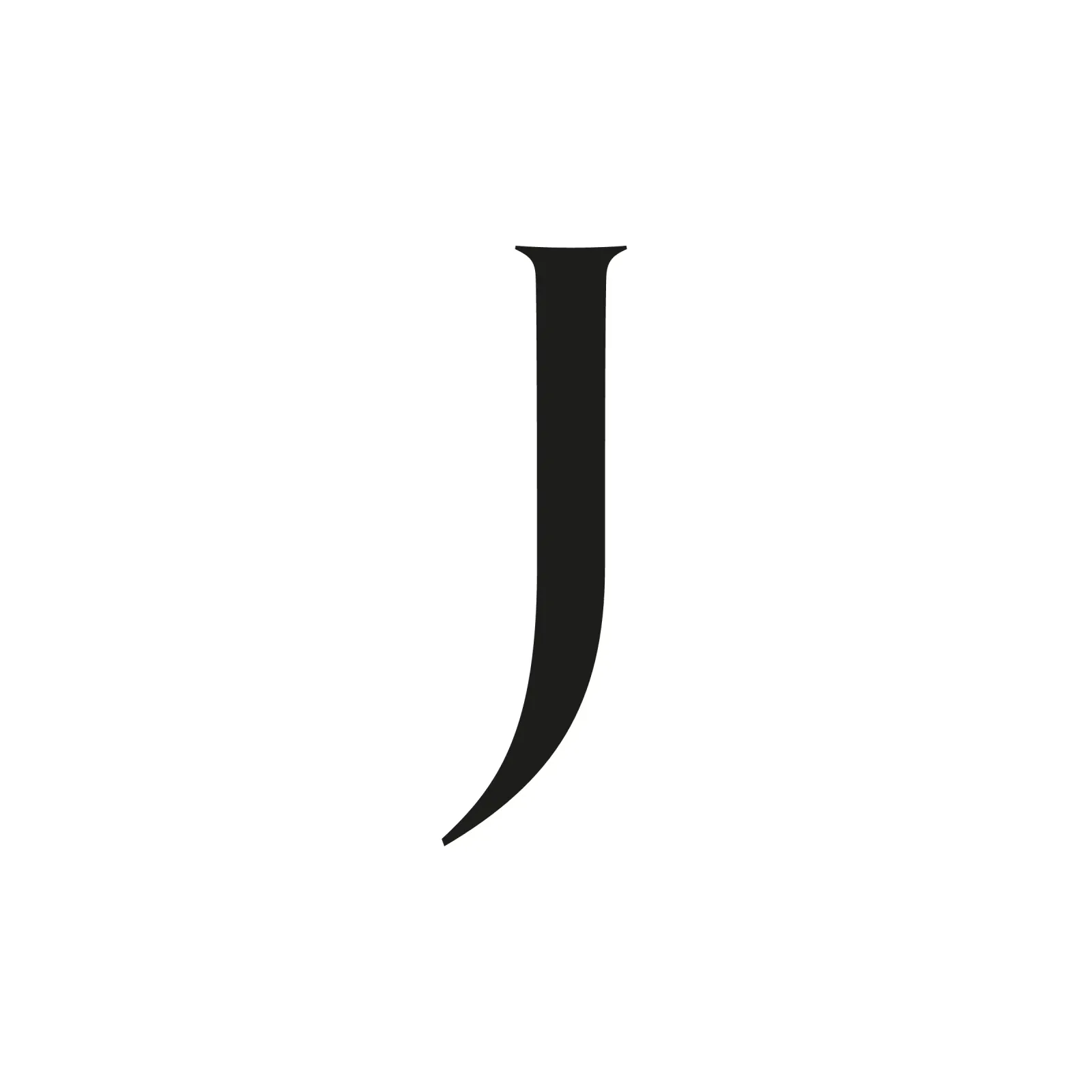 Brief J canvas met Baklijst van Katja Stehle Design