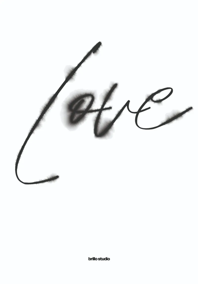Lo stile dell'inchiostro dell'amore poster con telaio in plastica da Brillo Studio